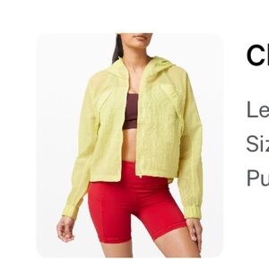 Lululemon lime green cropped rain jacket